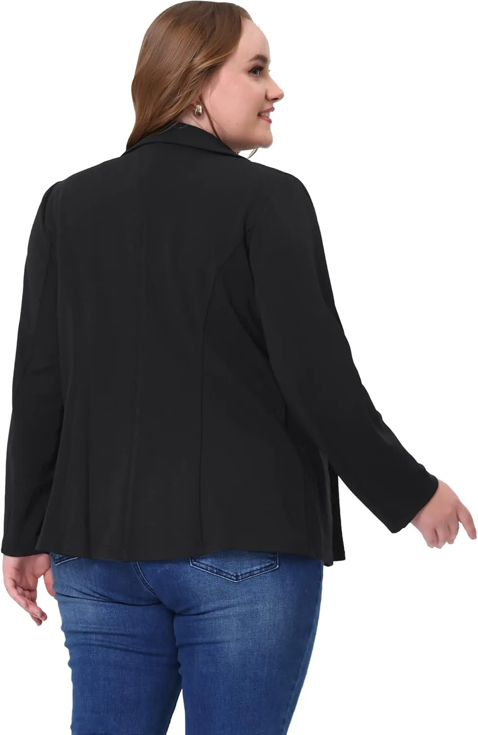 Agnes Orinda Blazers for Women Plus Size Notched Lapel V Neck Business Casual Outfits Suit Jacket Work Fall Blazers