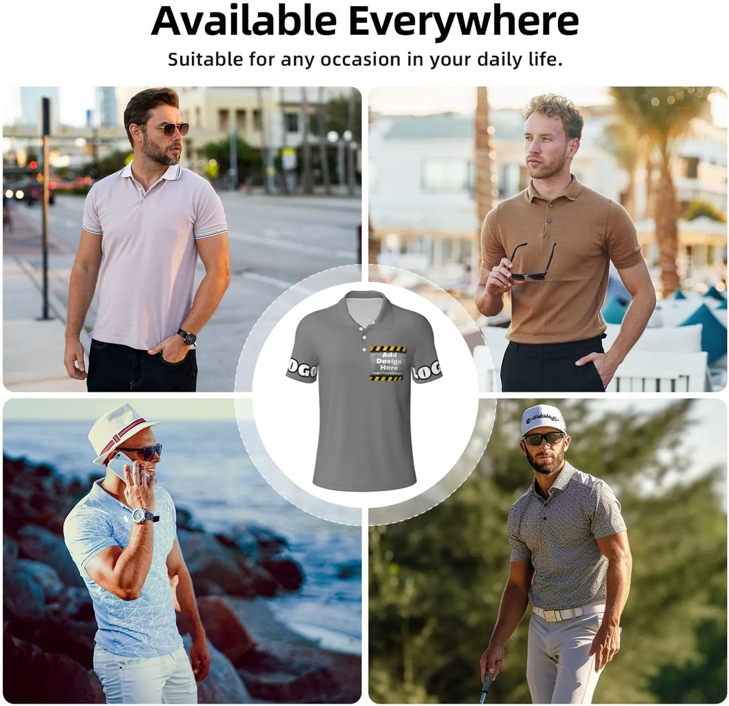 Custom Polo Shirt for Men Women Design Your Own Printed Front Back and Sleeve Personalized with Logo & Text