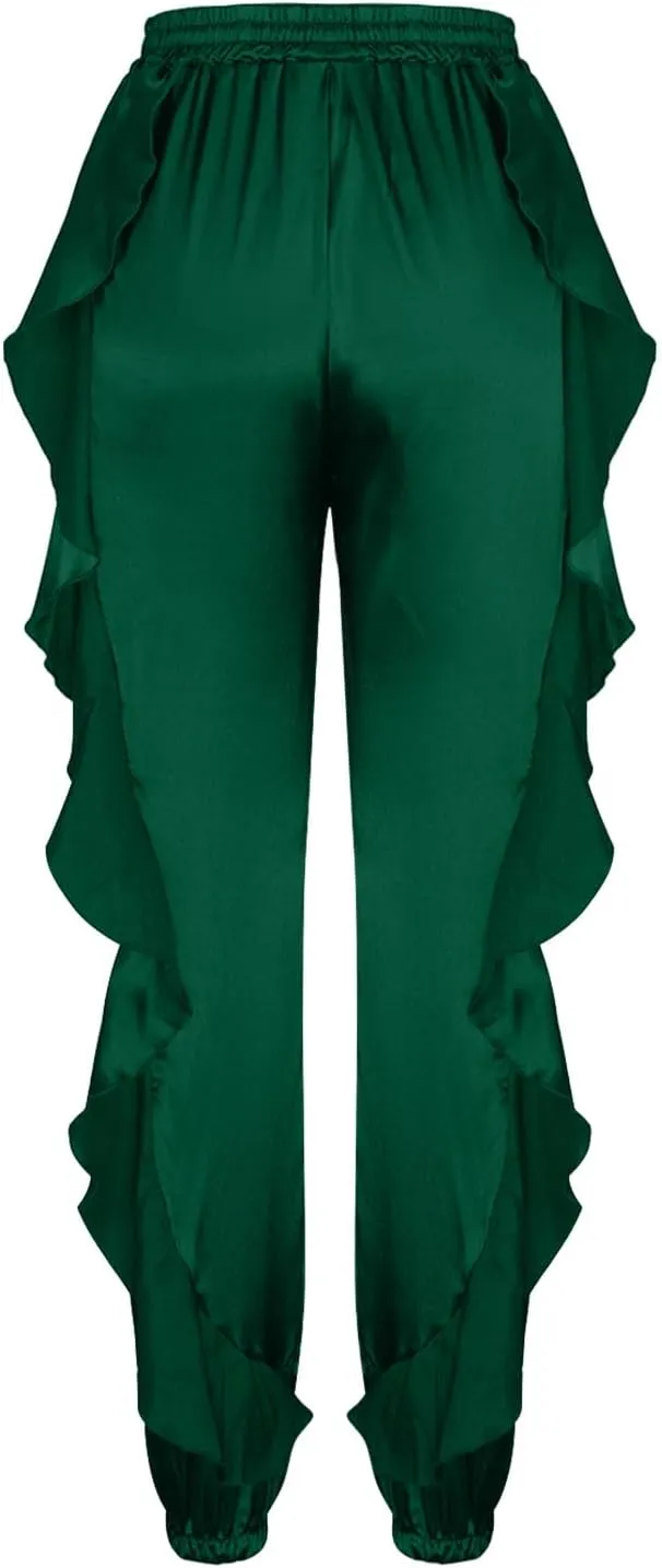 hlysgo Fringe Pants for Women Trousers Slim Fit Solid Color High Waisted Yoga Pants Sweatpants for Women Y2K Streetwear