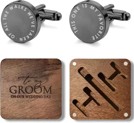 Mens Cufflinks - Gifts for Husband from Wife - Anniversary, Birthday Gifts for Husband