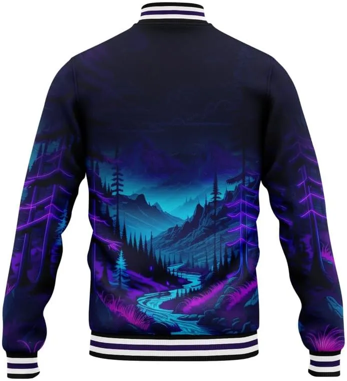 Men's Stylish Graphic Varsity Jacket Lightweight Casual Sport Outerwear for Spring,Fall Baseball Urban Bomber Jackets