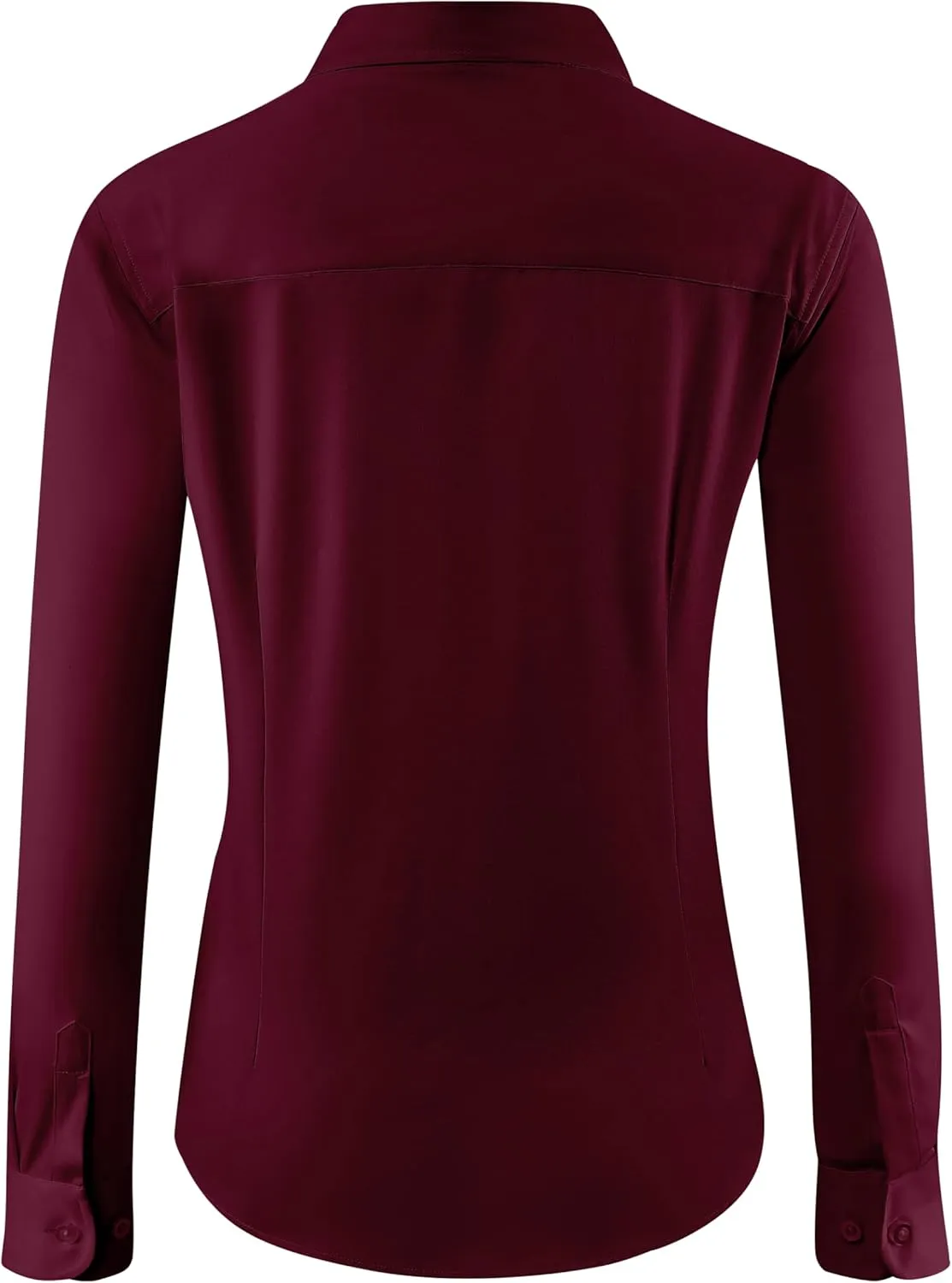 Soft Wrinkle-Free Women's Button Down Dress Shirts Solid Long Sleeve Work Blouses Fit Stretch Casual Tops XXS-4XL