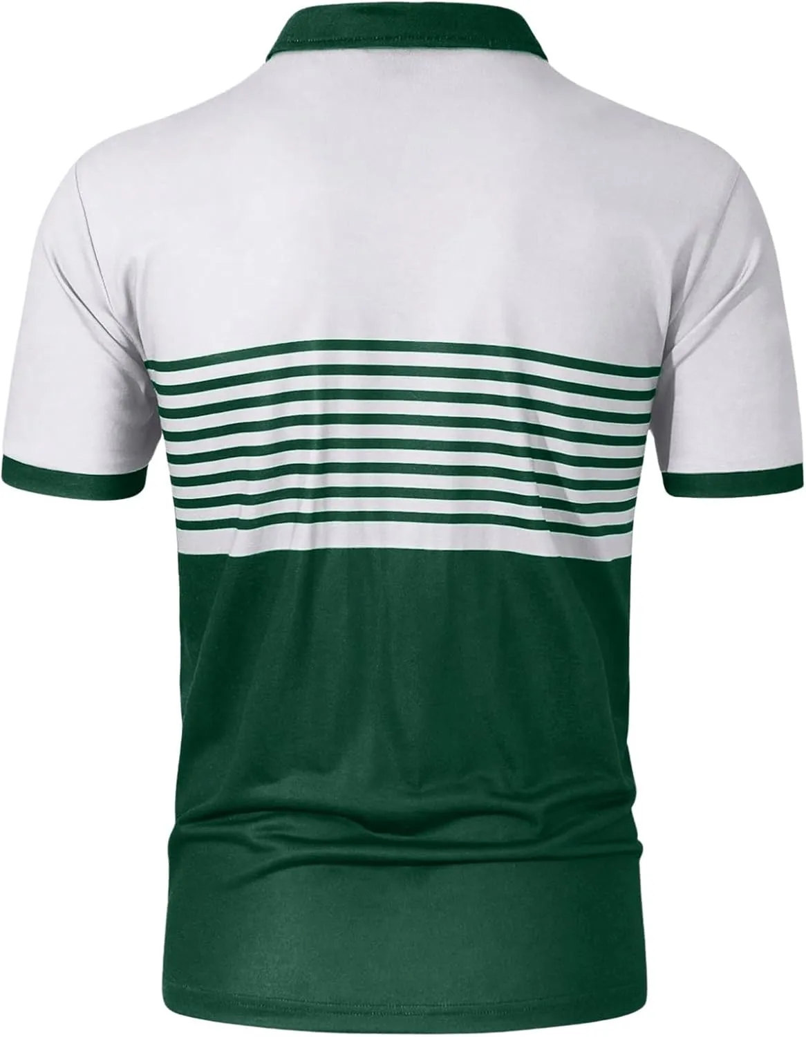 SOLY HUX Men's Golf Shirts Short Sleeve Striped Collared T Shirt Casual Work Shirts