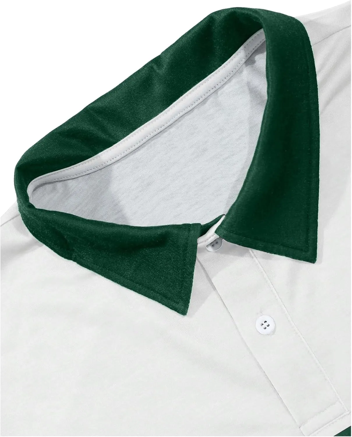 SOLY HUX Men's Golf Shirts Short Sleeve Striped Collared T Shirt Casual Work Shirts