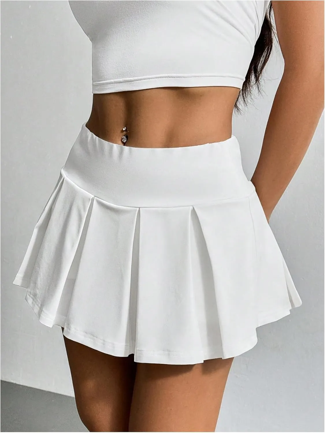 SOLY HUX Women's High Waisted Pleated Mini Skirt A Line Flowy Skirts Skater Tennis Skirts