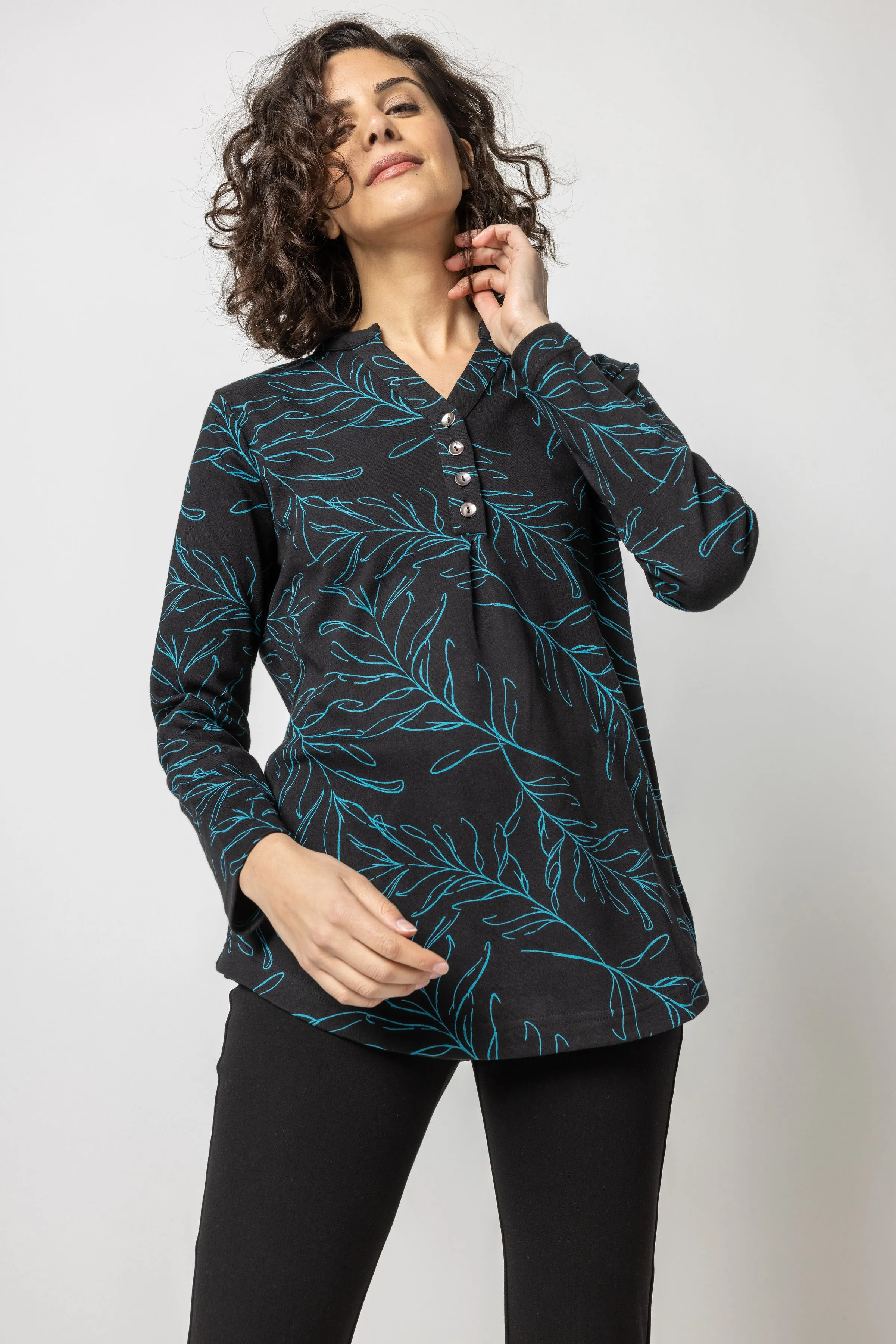 Stella Print Split Neck Tunic