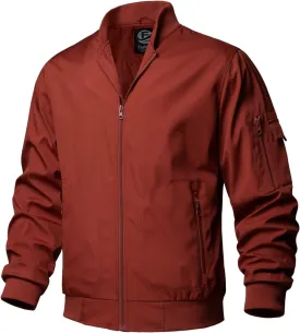TLZC Men's Fashion Bomber Jacket Lightweight Track Windbreaker Jackets Outdoor Golf Windproof Coat