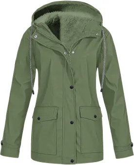 Womens Rain Jackets Waterproof Lightweight Plus Size Rain Coats Casual Hooded Raincoats Packable Travel Outerwear
