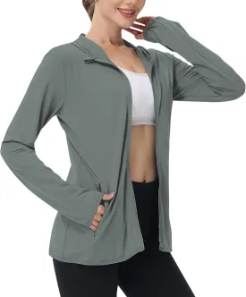 Womens Sun Shirts Full Zip UPF 50  Sun Protection Hoodie Jacket Lightweight Long Sleeve Hiking Outdoor Jackets